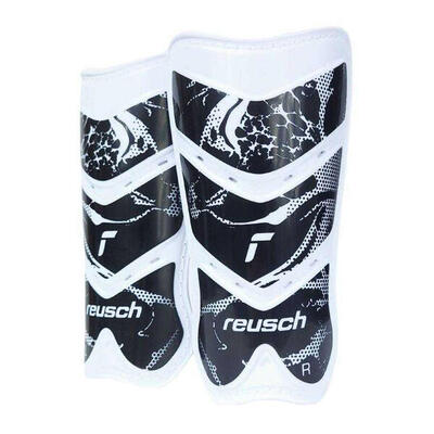 Attrakt lite voetbal scheenbeschermers (wit, zwart)