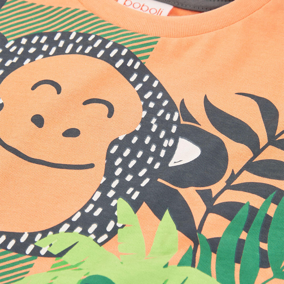 Camisetas de verano de gimnasia kids niño boboli naranja 3/4