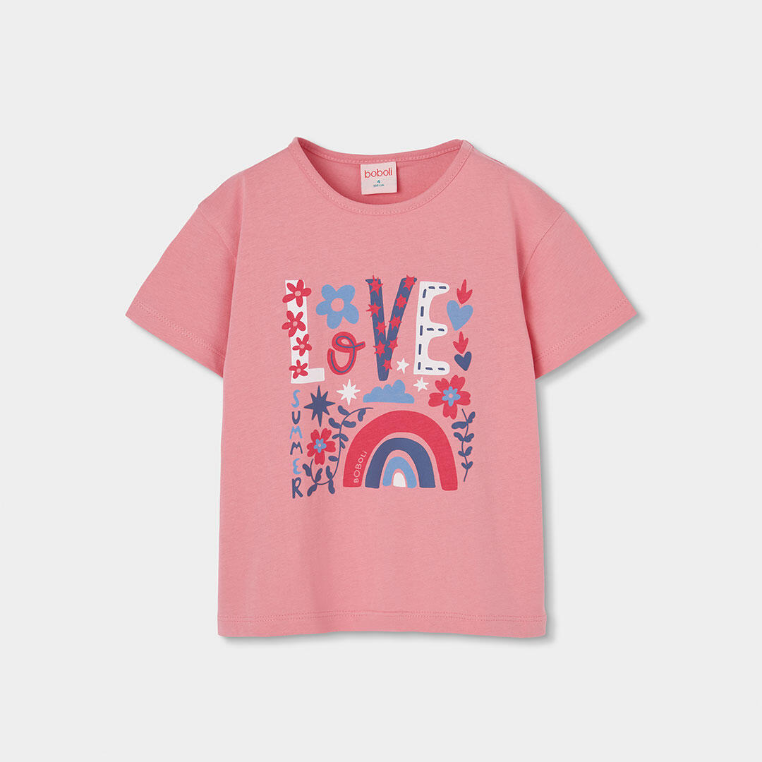 Conjuntos de verano de gimnasia kids niña boboli salmón 3/7