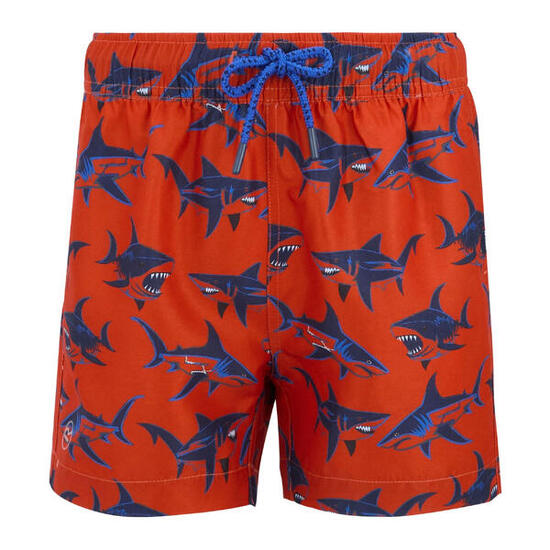 Short De Bain Motif/style Requin SKANDER Garçon (Rouge Orange Requin)