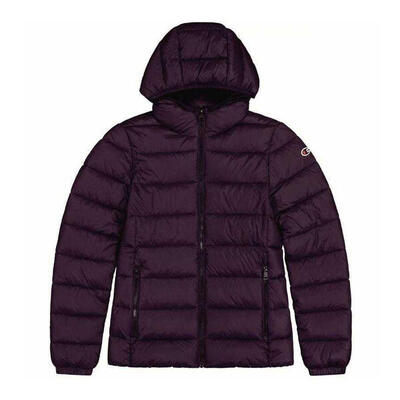 Dames polyfilled gewatteerd jack met capuchon (violet)