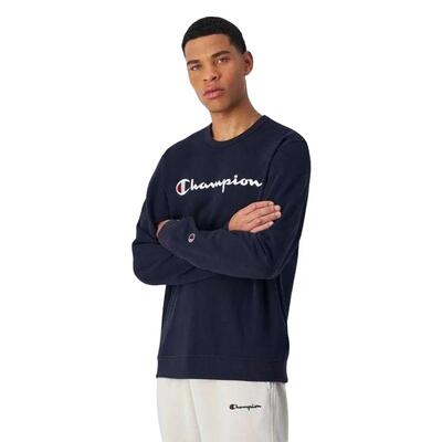 Heren sweatshirt met ronde hals (marineblauw)