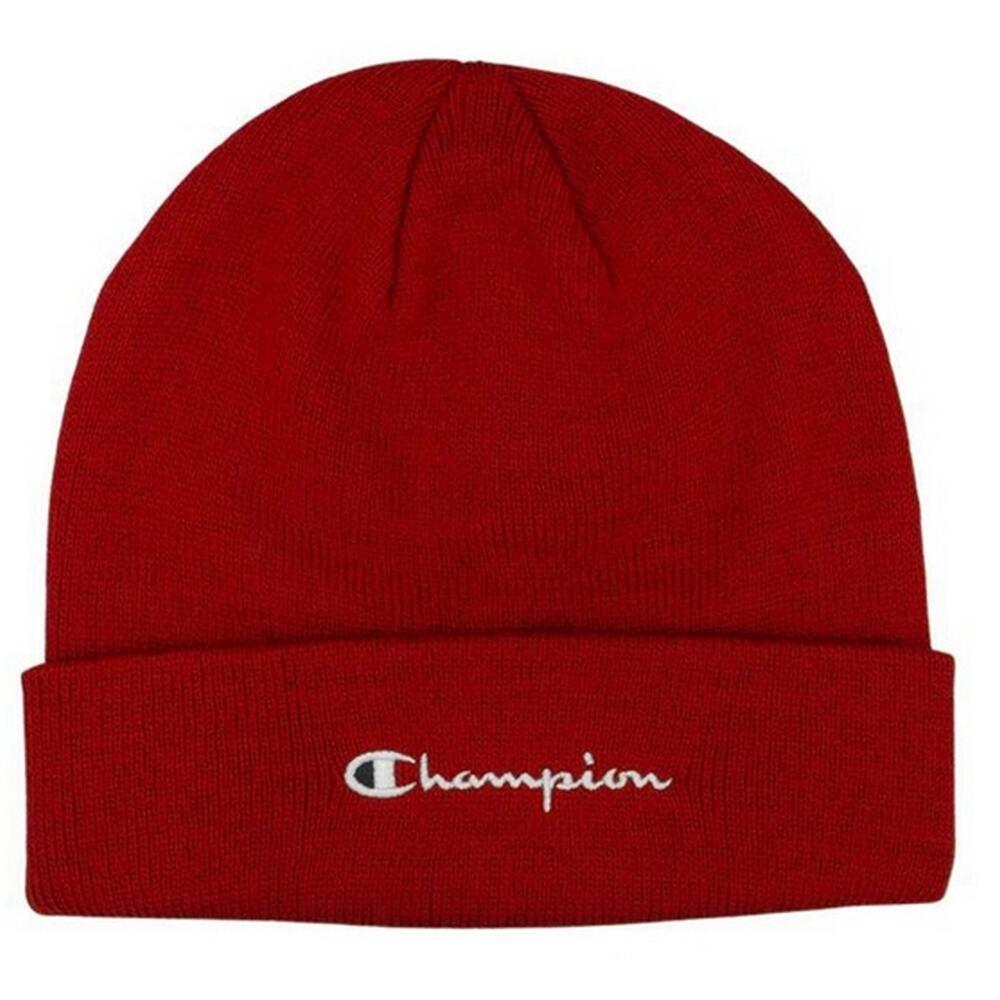 Unisex Adult Embroidered Beanie (Red)