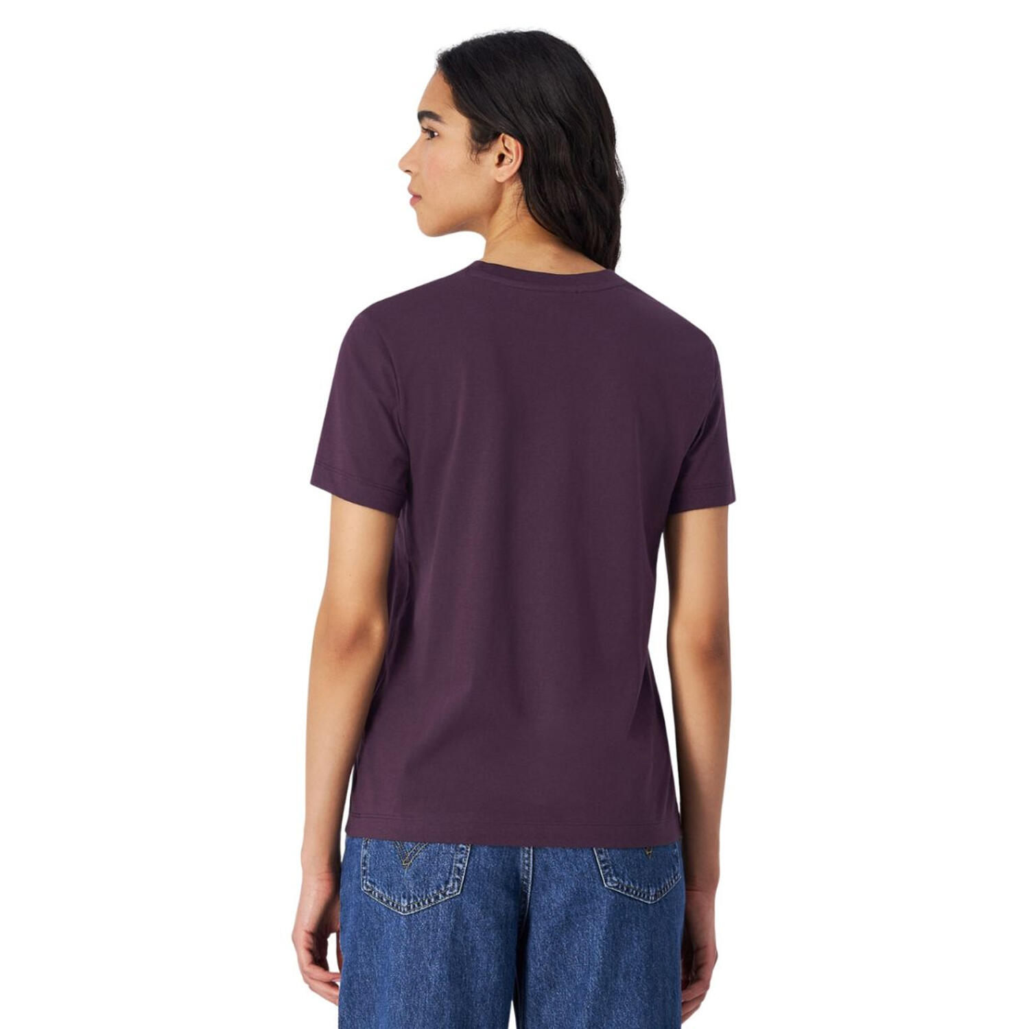 Dames gebrandmerkt mouw Tshirt (Paars) 4/4