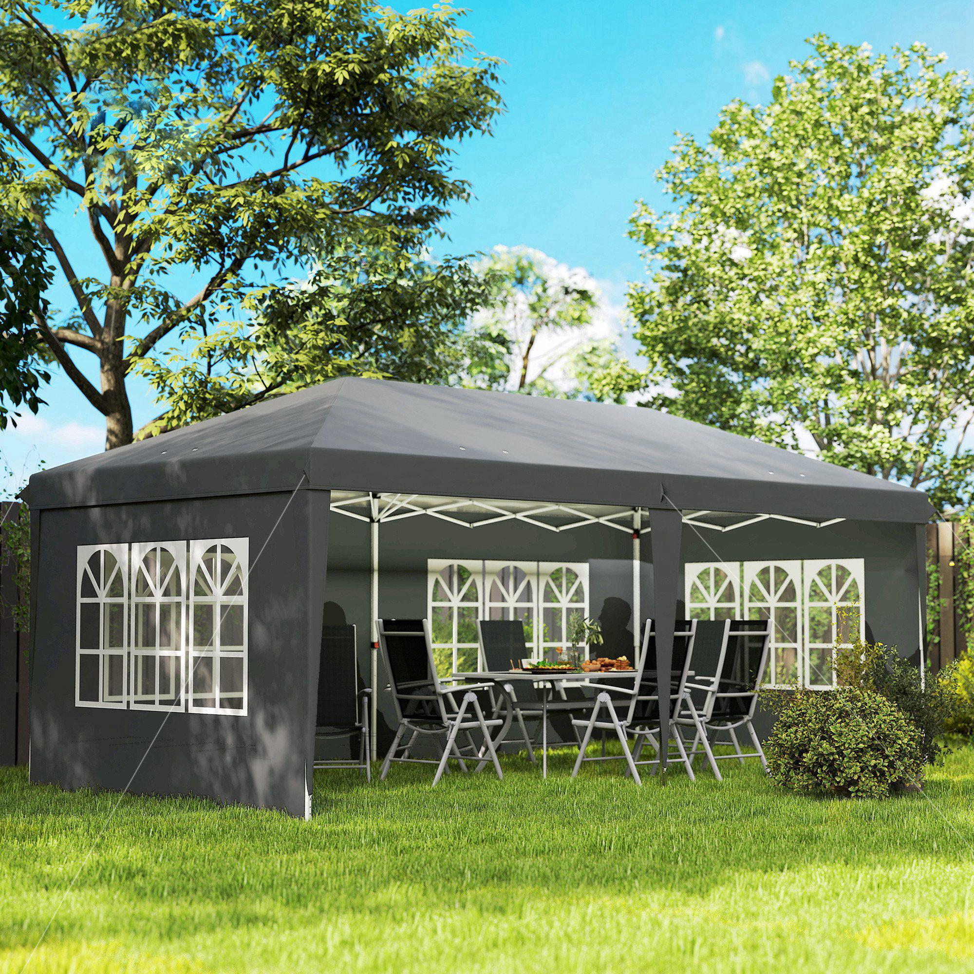 Carpa Plegable Outsunny 585x295x270 cm Gris 2/6