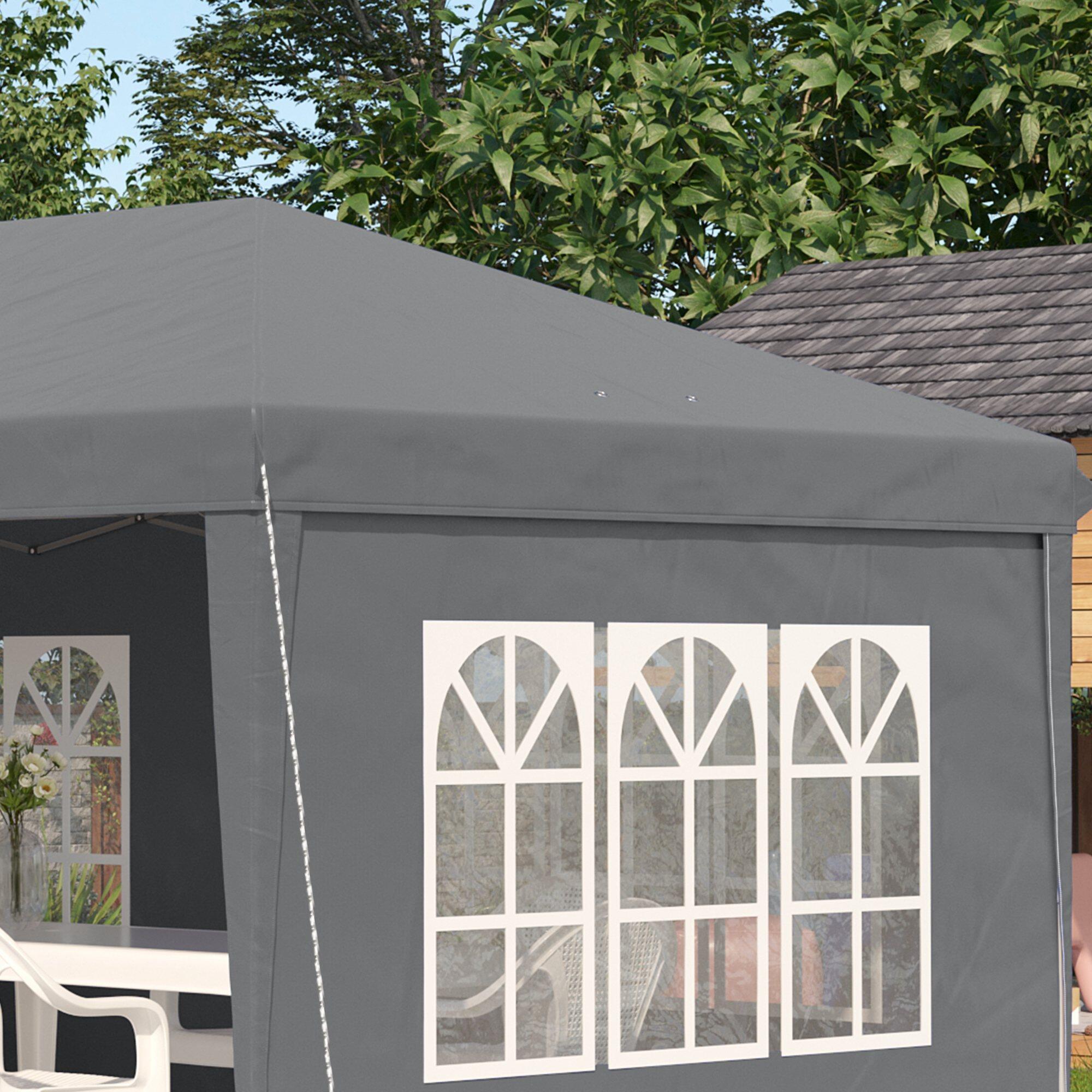 Carpa Plegable Outsunny 585x295x270 cm Gris 4/6