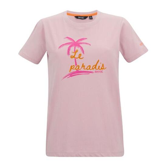 Tshirt Motif/style Palmier FILANDRA Femme (Rose Brumeux)