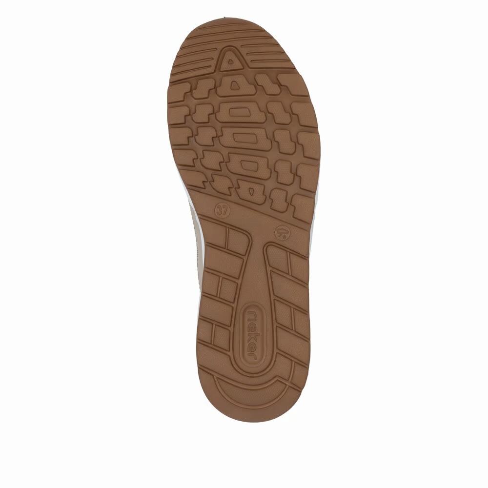 Rieker Damen Sneaker Low Sneaker Reißverschluss Komfort N5204-80 Weiß Kombi 4/4