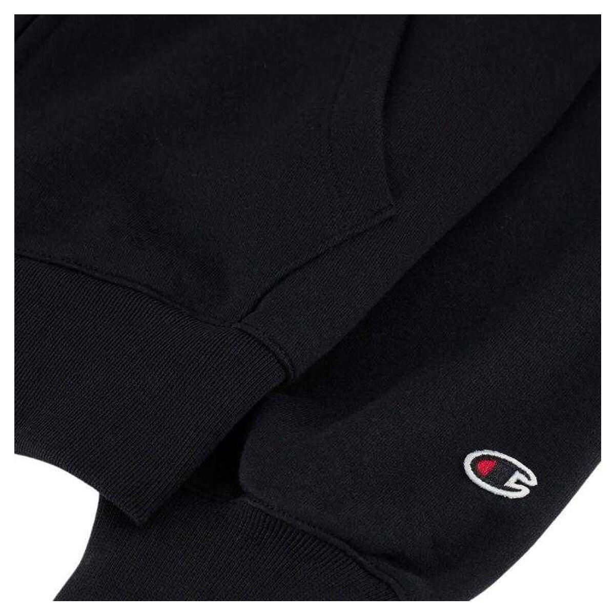 Felpa Con Cappuccio E Zip Intera Semplice Donna Champion Nero 4/5