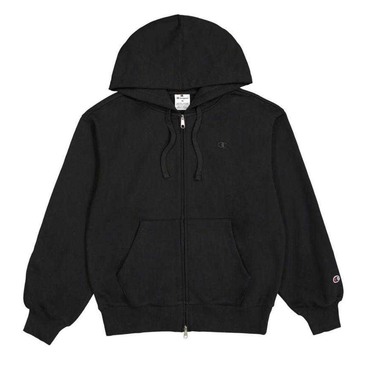Felpa Con Cappuccio E Zip Intera Semplice Donna Champion Nero 2/5