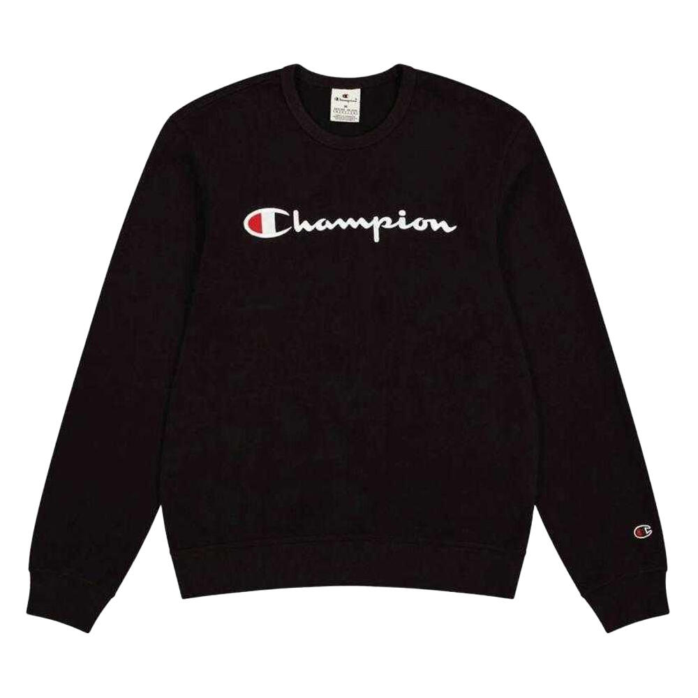 Heren Sweatshirt met ronde hals (Zwart) 2/5