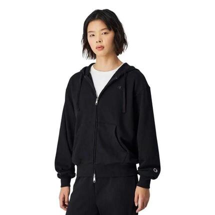 Veste À Capuche Motif/style Uni Femme (Noir)