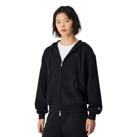 Veste À Capuche Motif/style Uni Femme (Noir)