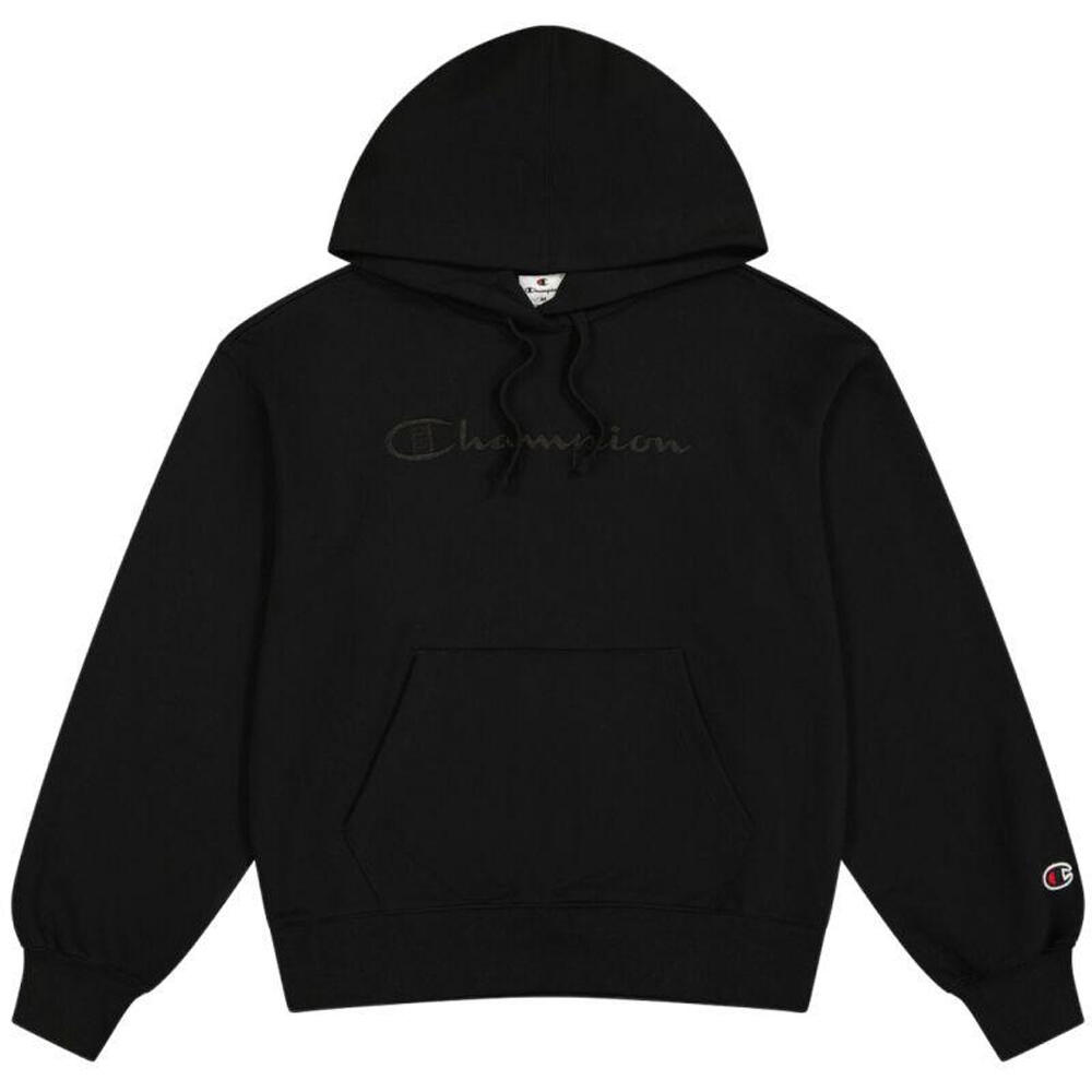 Felpa Con Cappuccio Logo Ricamato Tasca A Canguro Donna Champion Nero 2/4