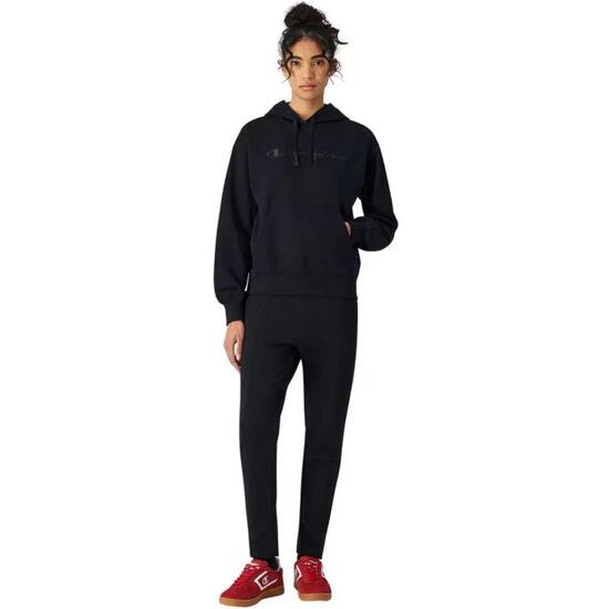 Sweat À Capuche Motif/style Logo Brodé Femme (Noir)