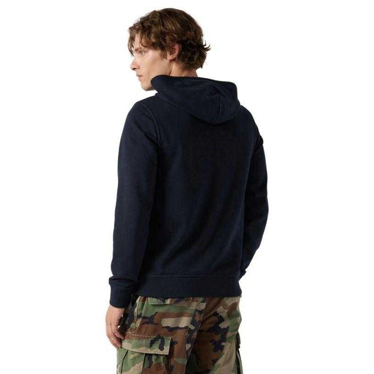 Felpa Con Cappuccio Logo Sul Petto Ricamata Uomo Champion Blu Navy 3/4