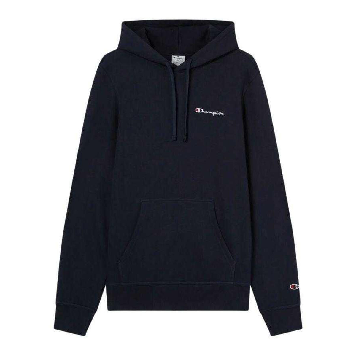 Felpa Con Cappuccio Logo Sul Petto Ricamata Uomo Champion Blu Navy 2/4