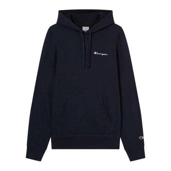 Felpa Con Cappuccio Logo Sul Petto Ricamata Uomo Champion Nero