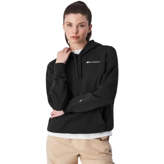 Felpa Con Cappuccio Logo Sul Petto Donna Champion Nero
