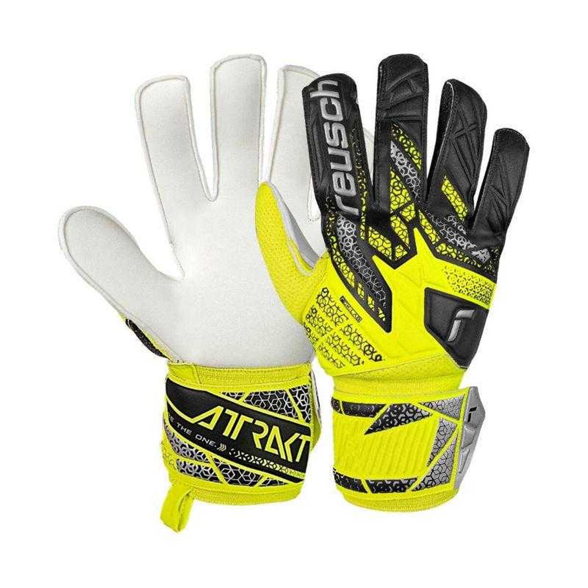Guantes de Portero Attrakt Solid para Adultos Unisex Negro, Verde 4/4