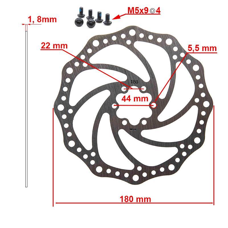 Disco de freno R6.1 180mm 6H plata 2/3