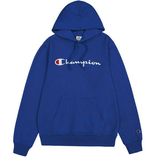 Felpa Con Cappuccio Logo Ricamato Uomo Champion Blu Navy