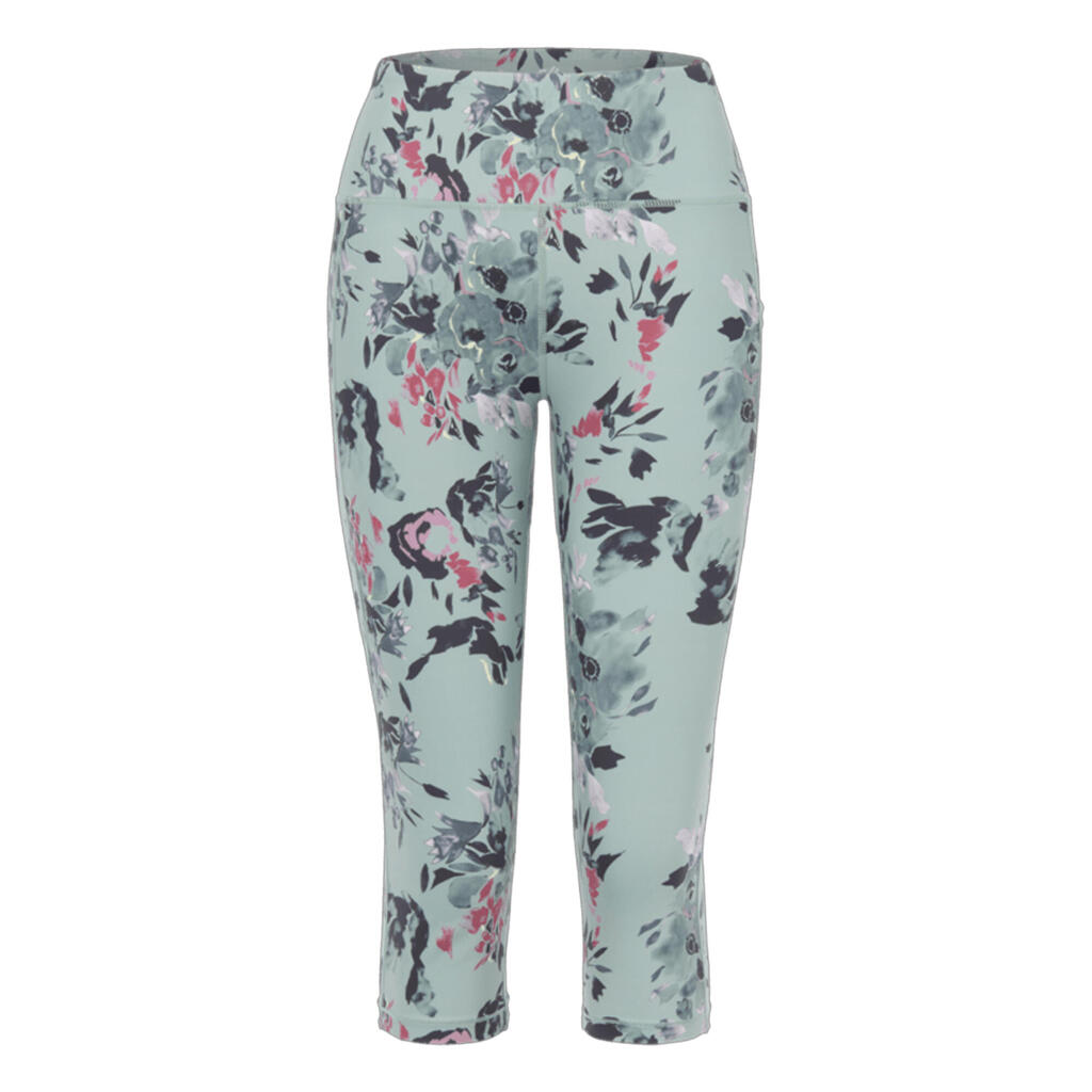 Womens/Ladies Influential II Floral 3/4 Leggings (Glacier Green)
