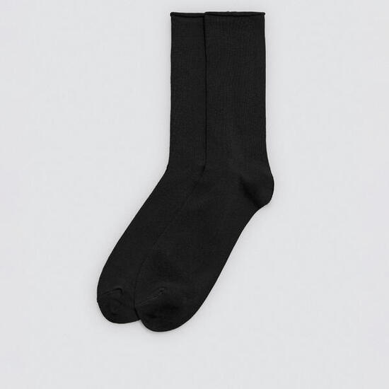 Lot de 3 chaussettes hautes noires en bambou sans revers