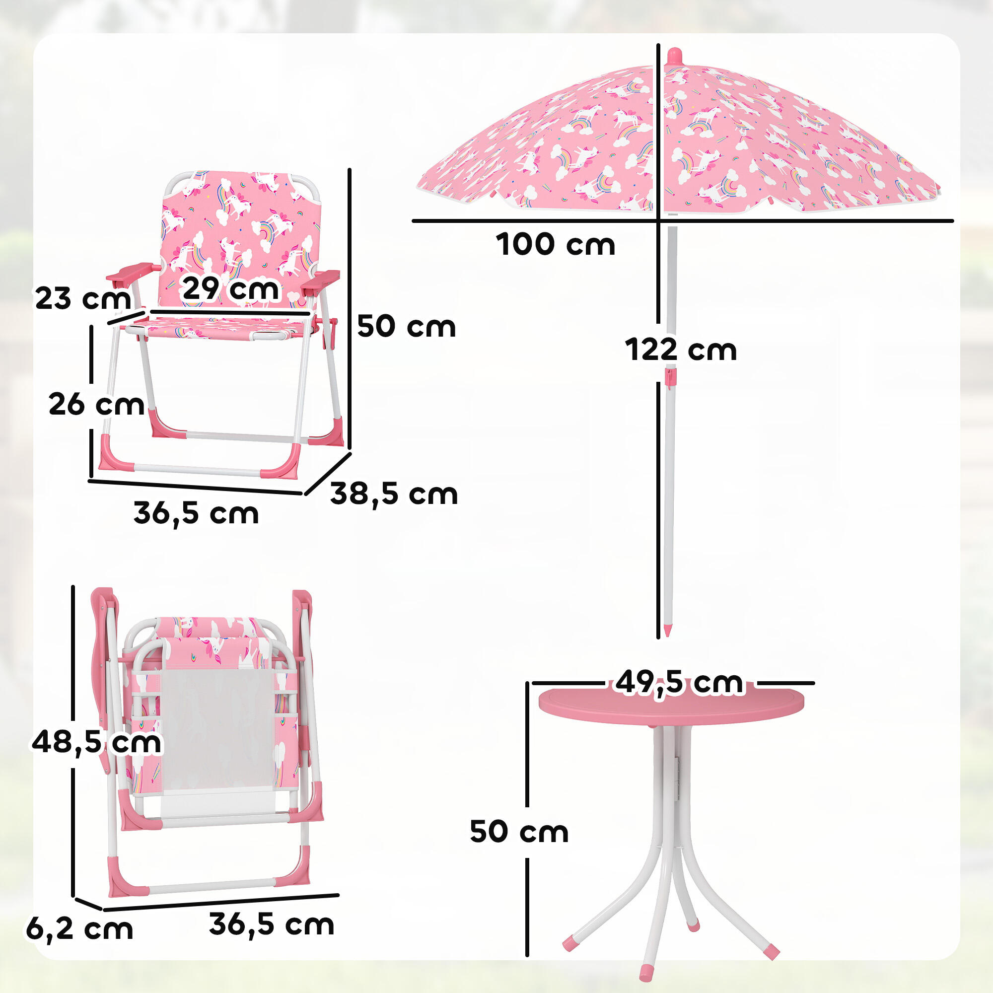 Conjunto Infantil Jardín AIYAPLAY 49.5x49.5x50 cm Rosa 3/5