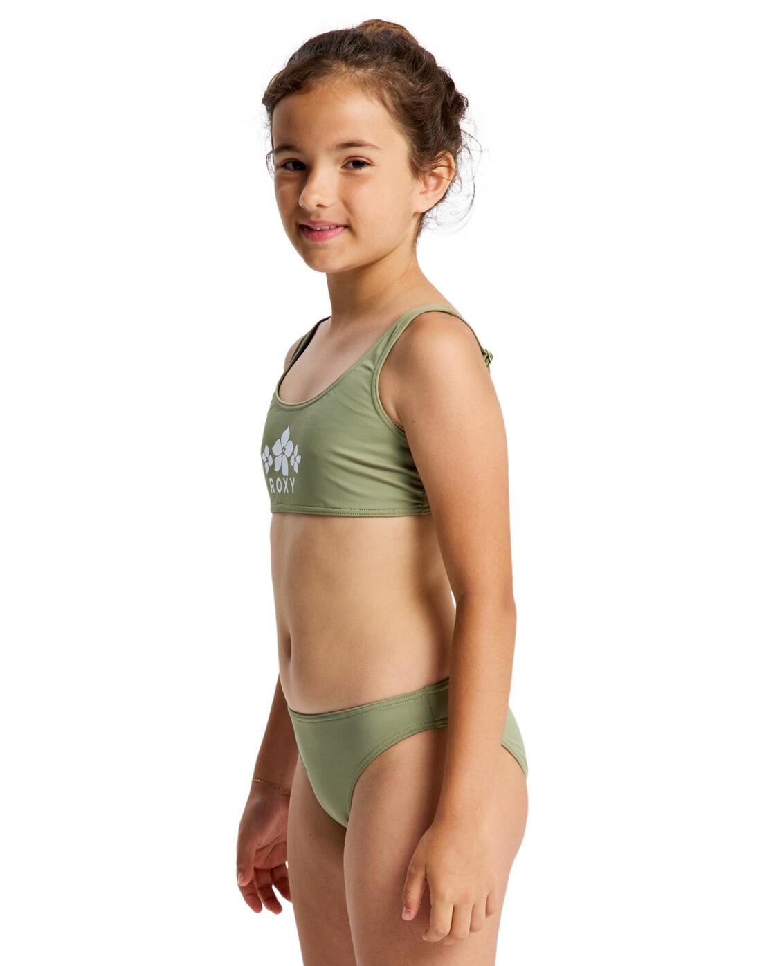 Zweiteiliges Bralette-Bikini-Set SOLID ACTIVE SET Grün Mädchen 6-16 3/4