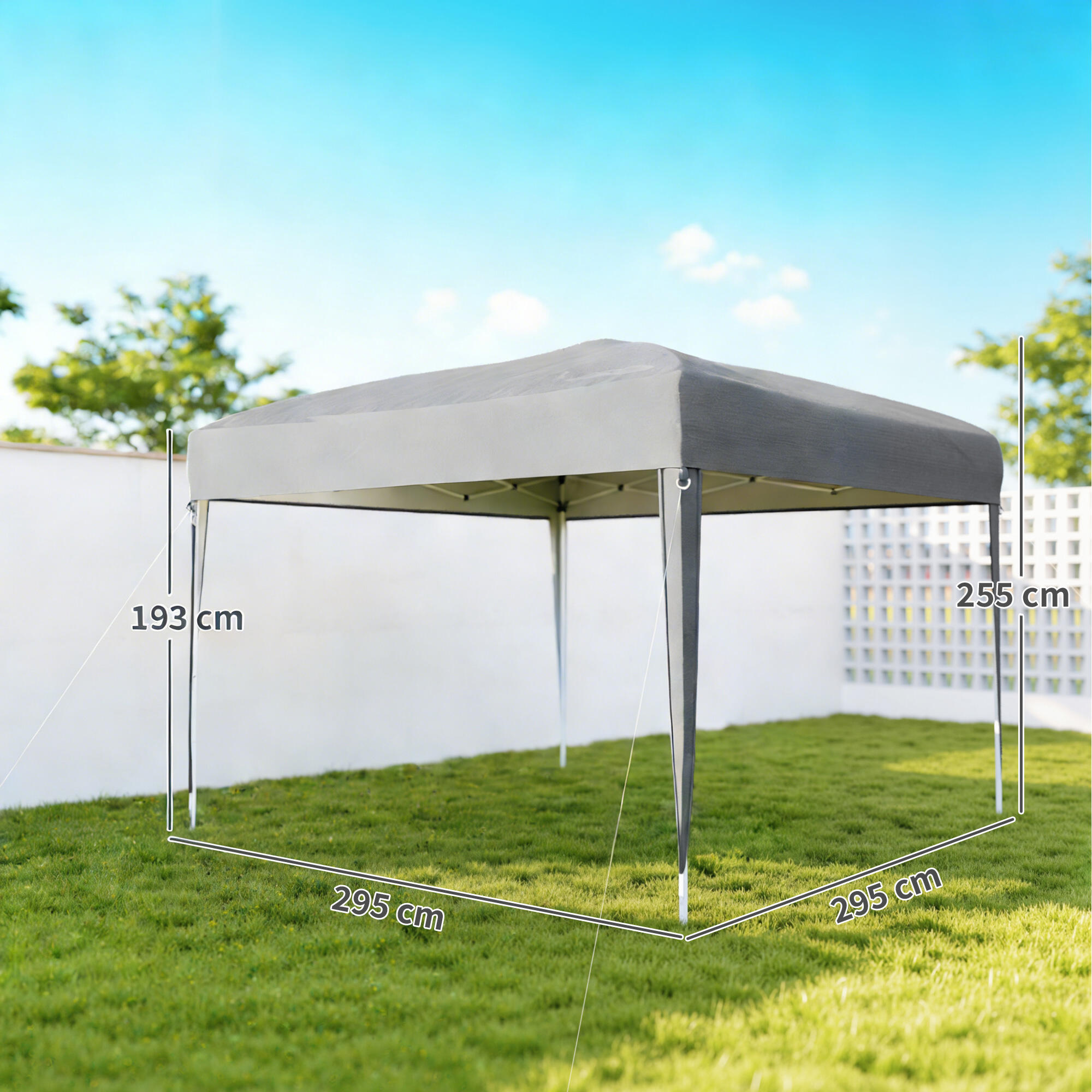 Tenda Dobrável Outsunny Cinzento 3/5