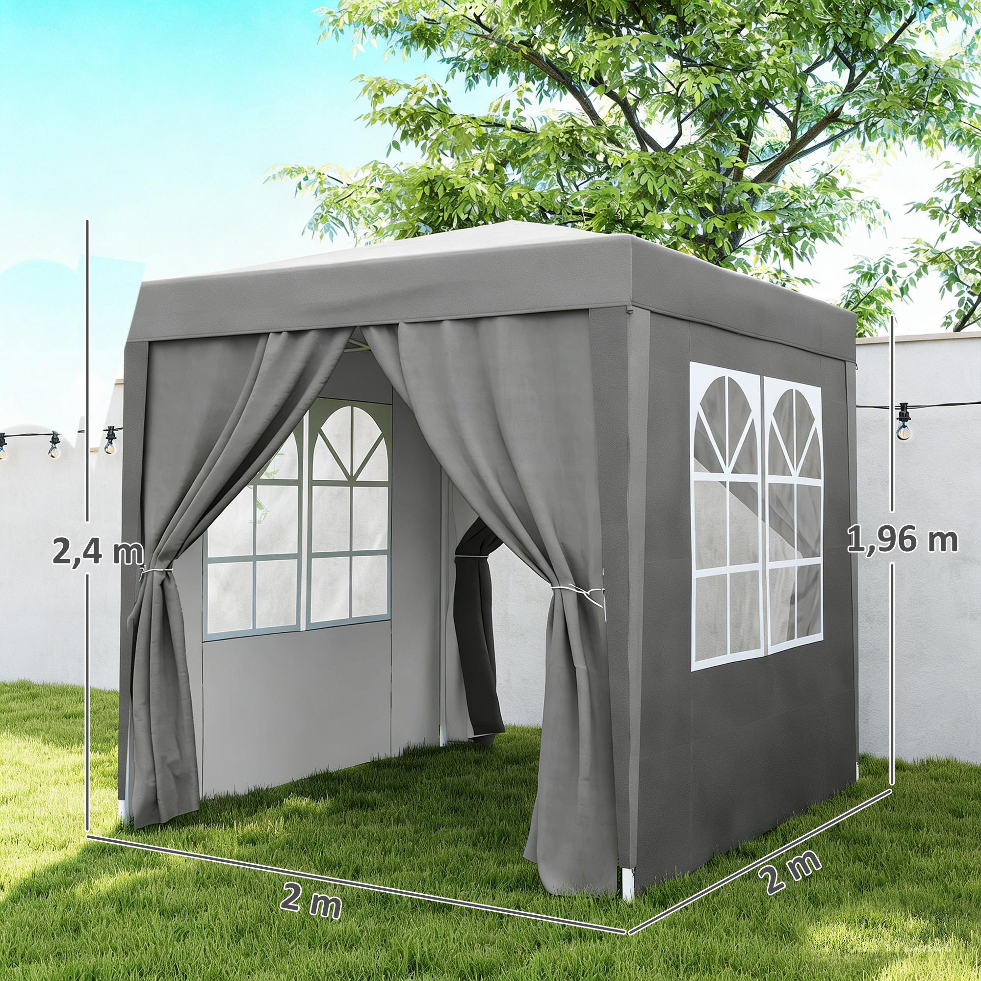 Tenda Dobrável Outsunny Cinzento 3/5