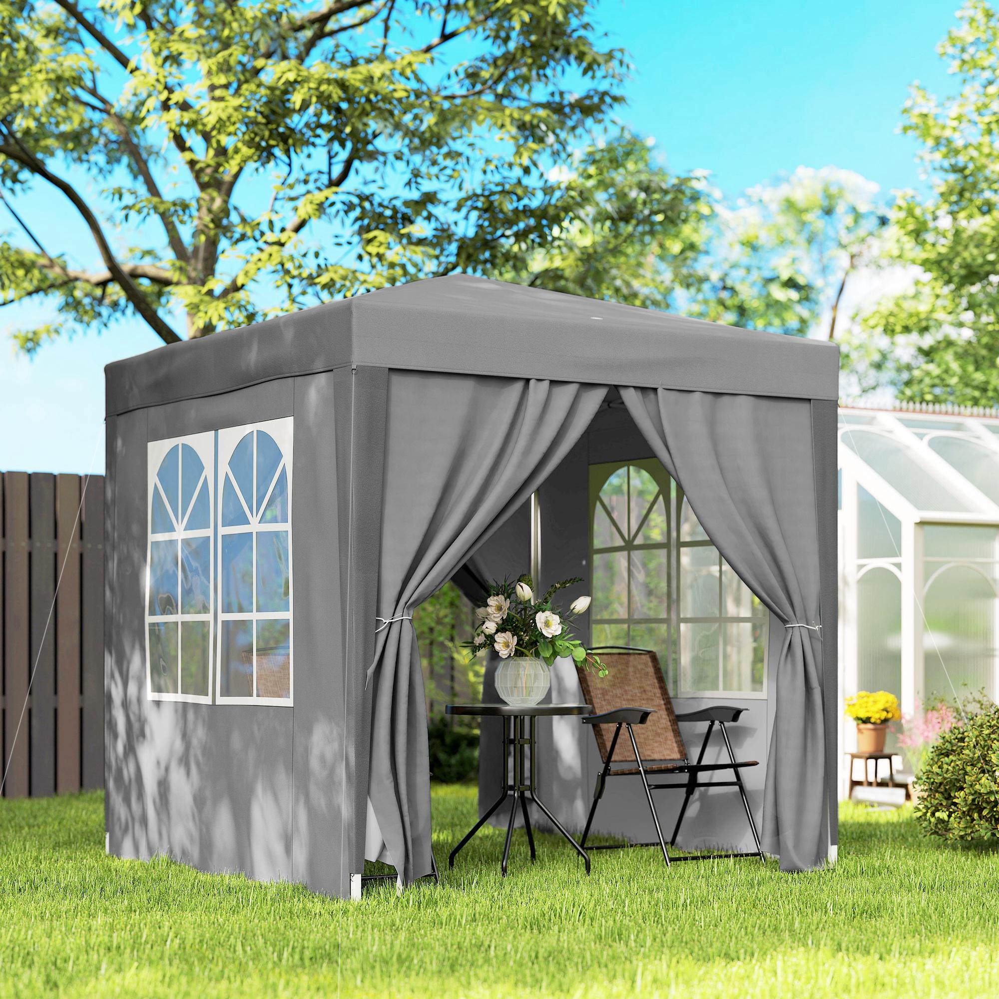 Tenda Dobrável Outsunny Cinzento 2/5