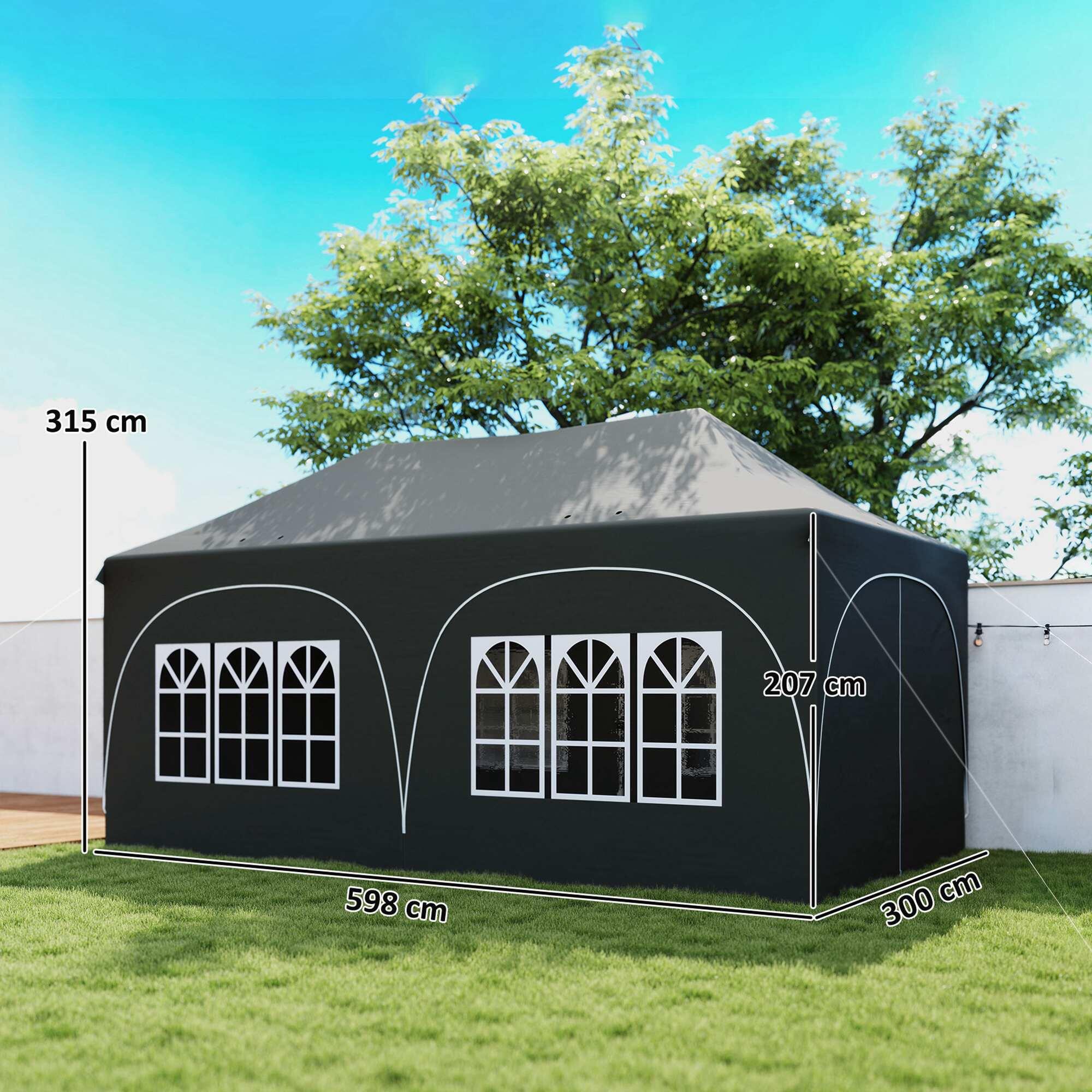Tenda Dobrável Outsunny Cinzento Escuro 3/5