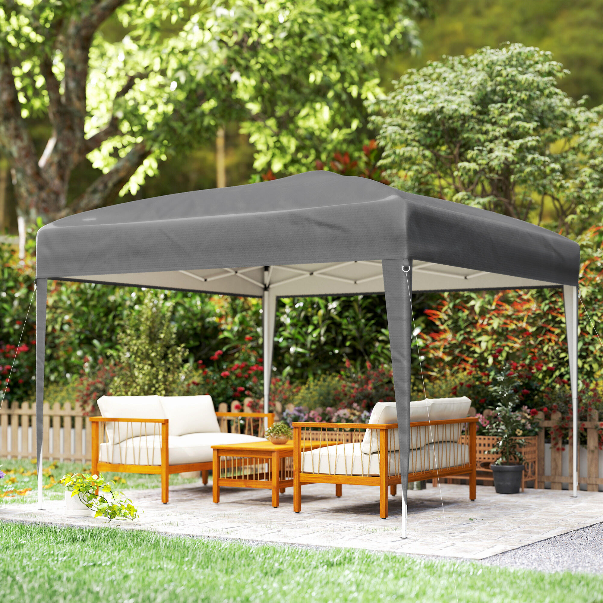 Tenda Dobrável Outsunny Cinzento 5/5