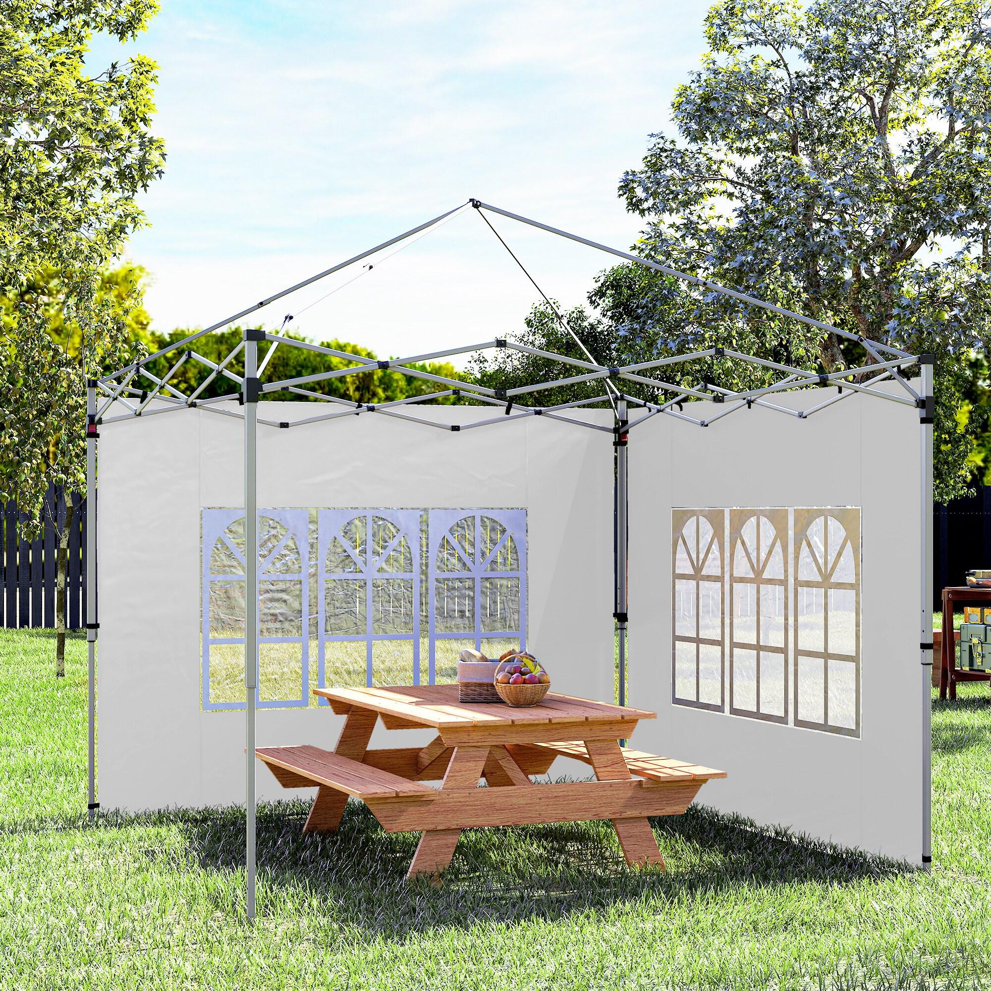 Paredes Laterales Carpa Outsunny 295x195 cm Blanco 5/5
