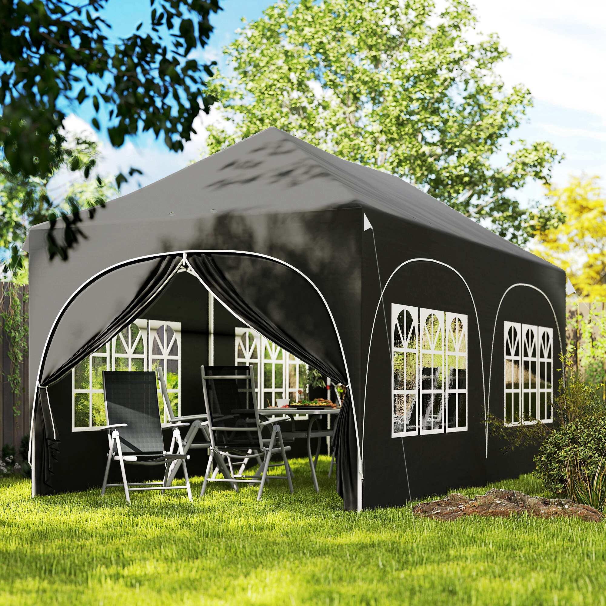 Tenda Dobrável Outsunny Cinzento Escuro 2/5