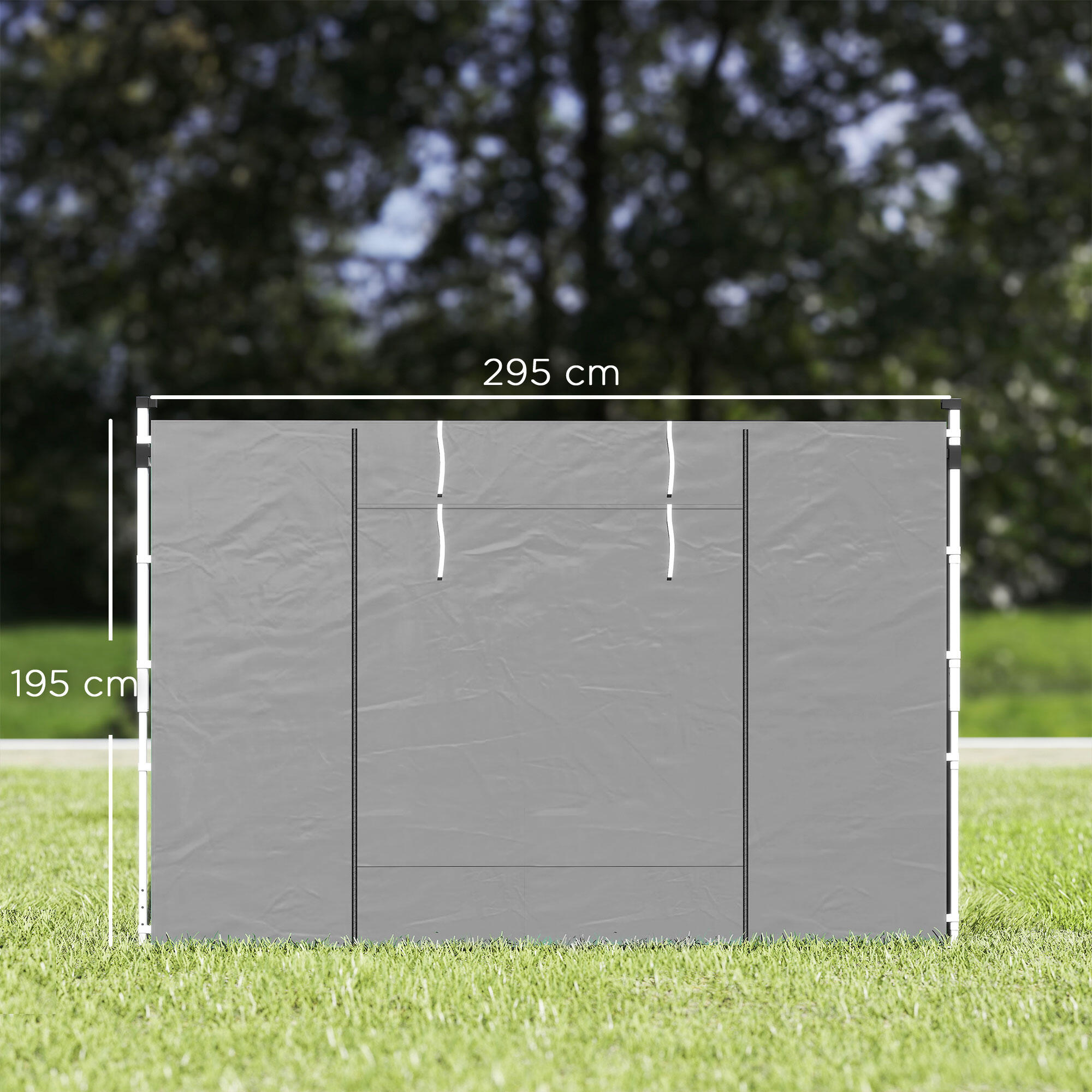 Paredes Laterales Carpa Outsunny 295x195 cm Gris Claro 3/5