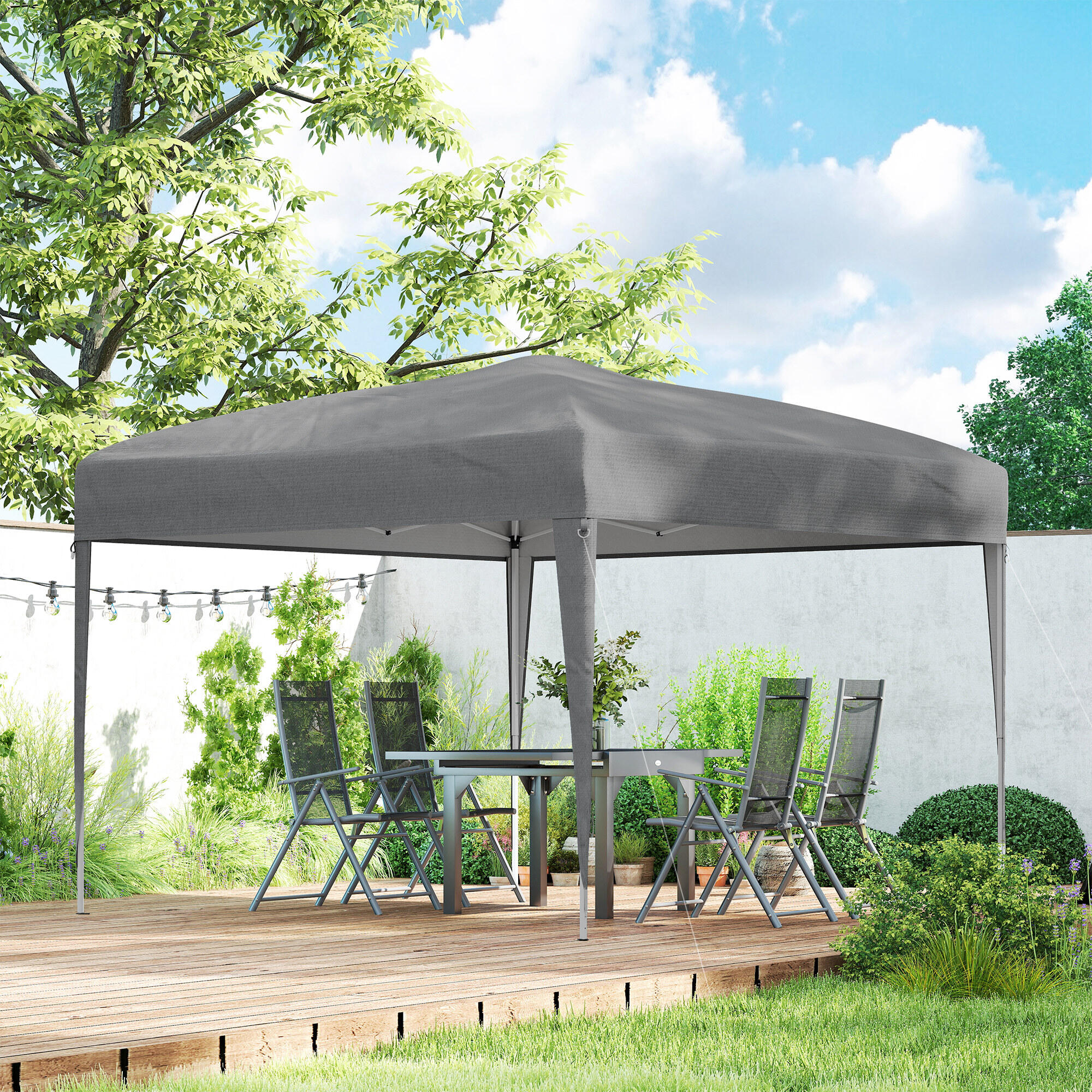 Tenda Dobrável Outsunny Cinzento 4/5