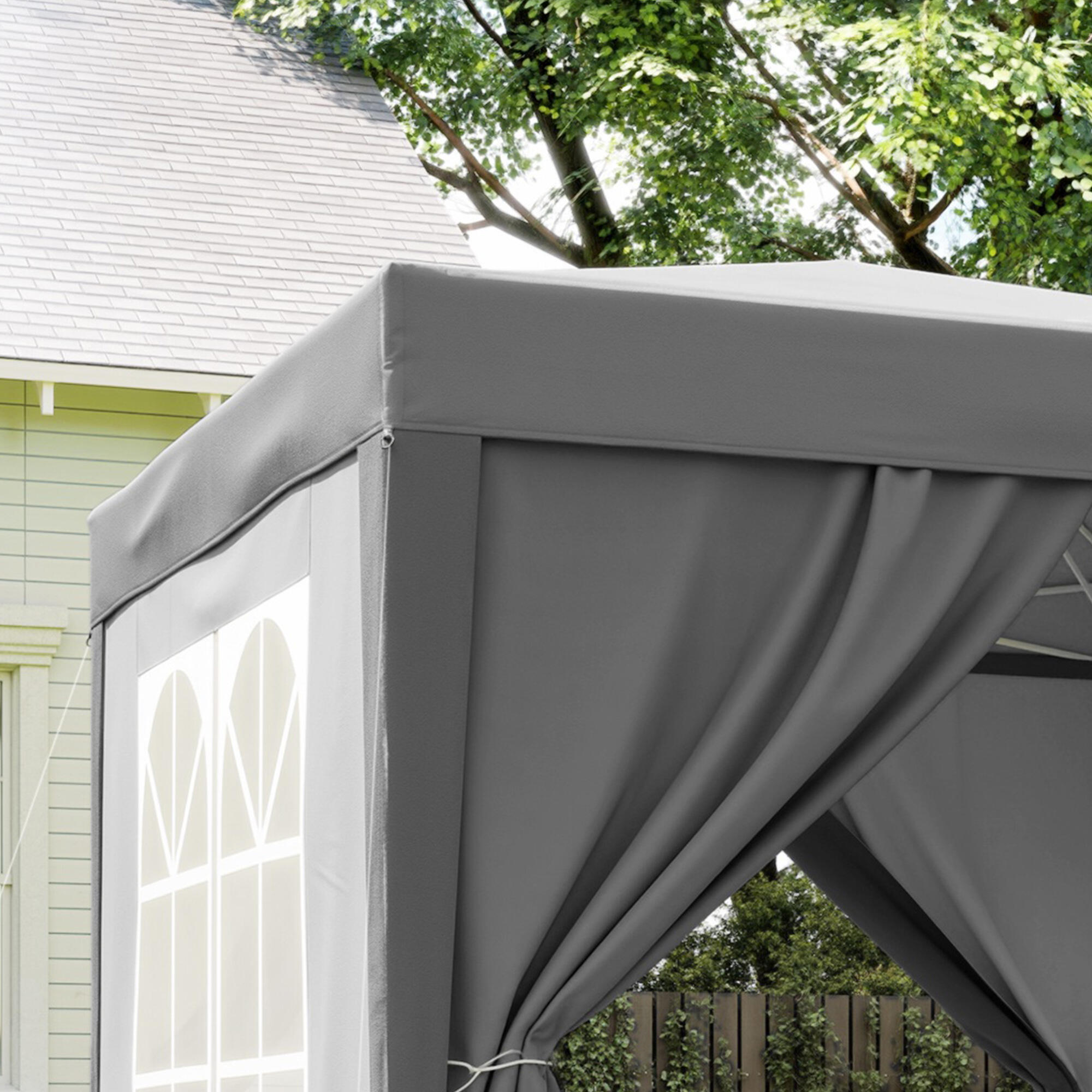 Tenda Dobrável Outsunny Cinzento 4/5