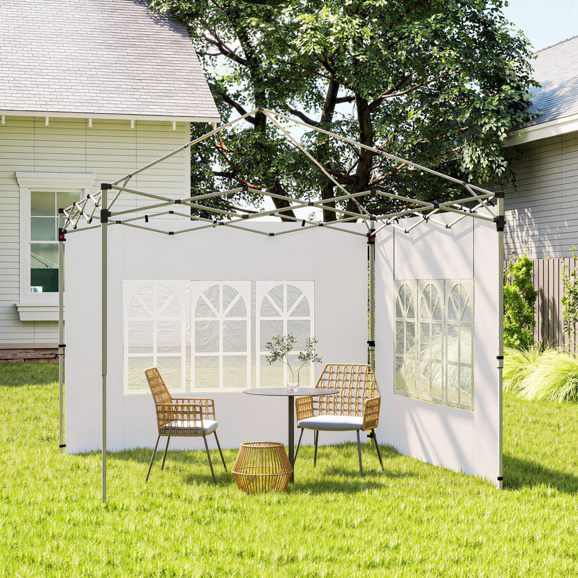 Paredes Laterales Carpa Outsunny 295x195 cm Blanco 4/5