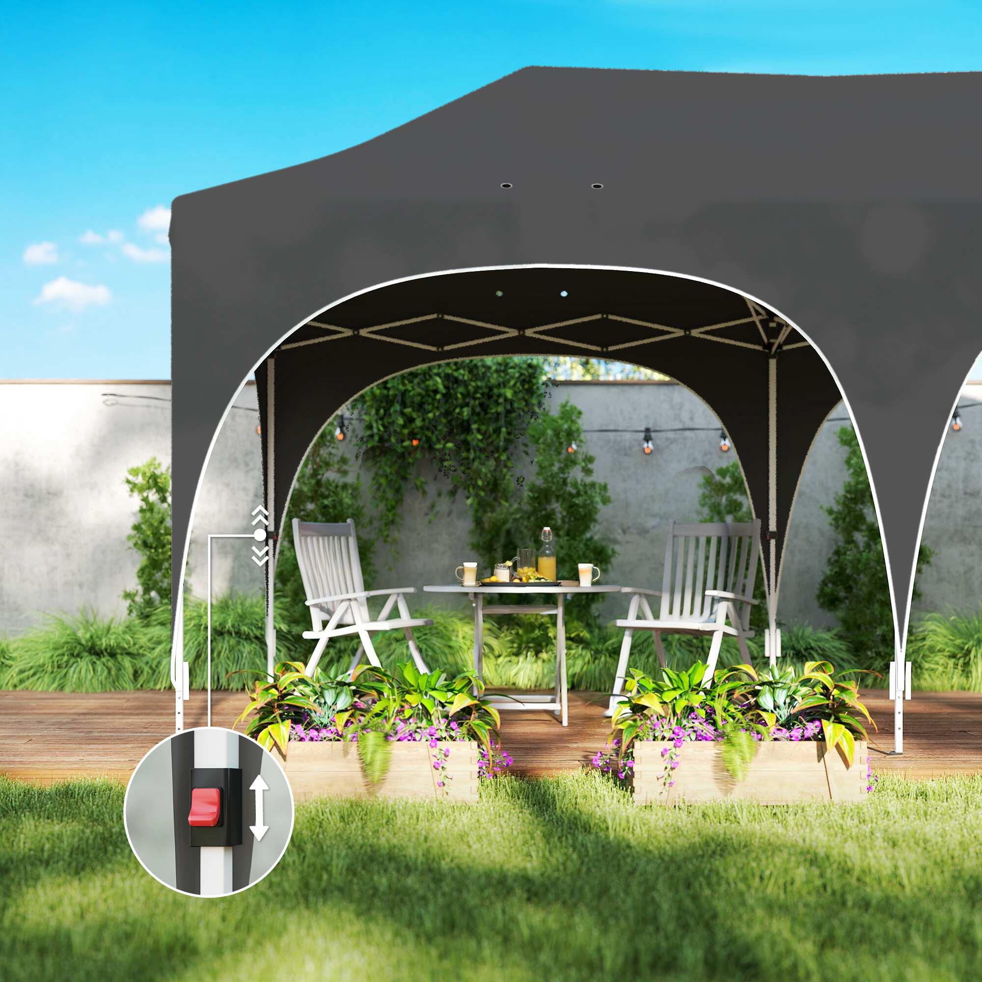 Tenda Dobrável Outsunny Cinzento Escuro 5/5