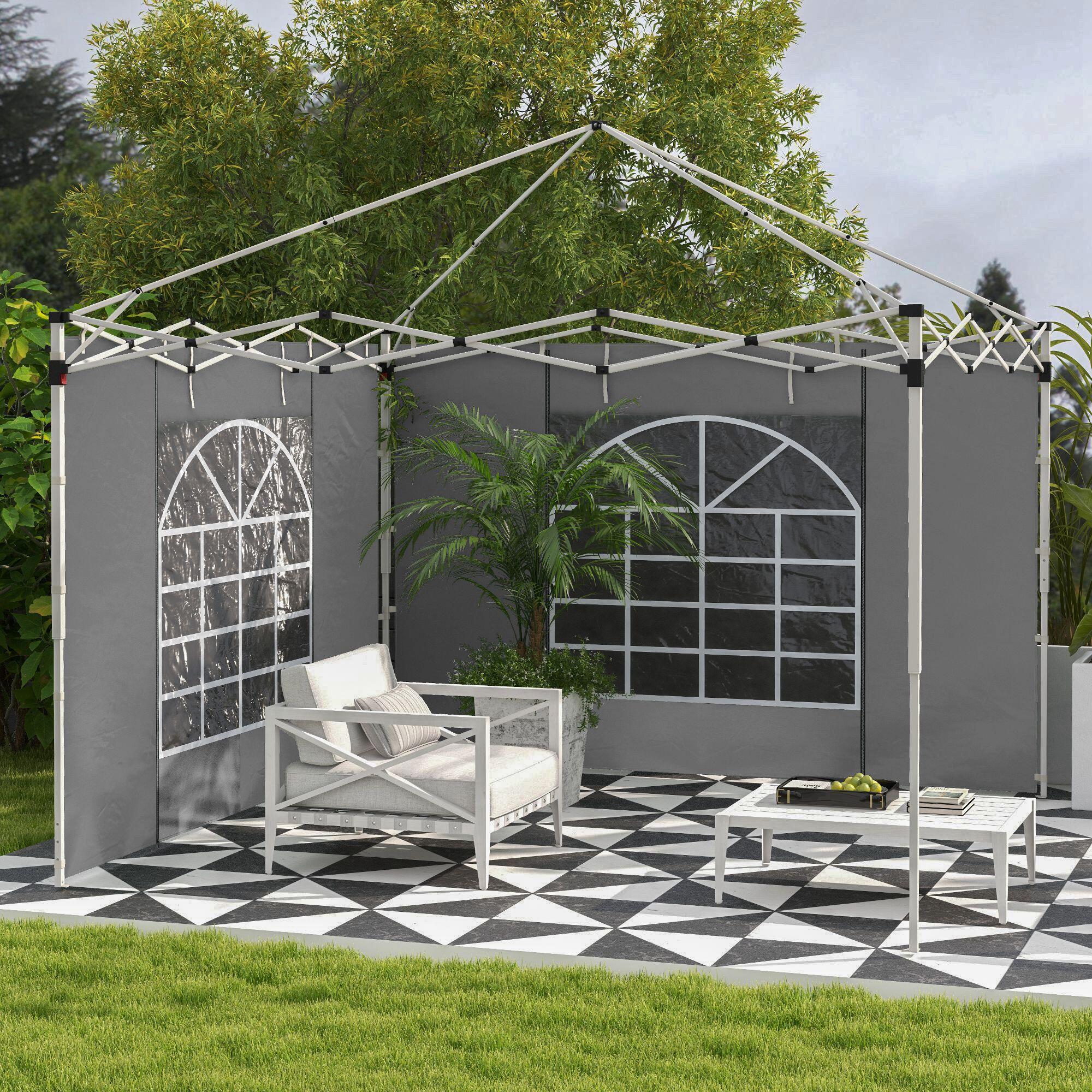 Paredes Laterales Carpa Outsunny 295x195 cm Gris Claro 2/5