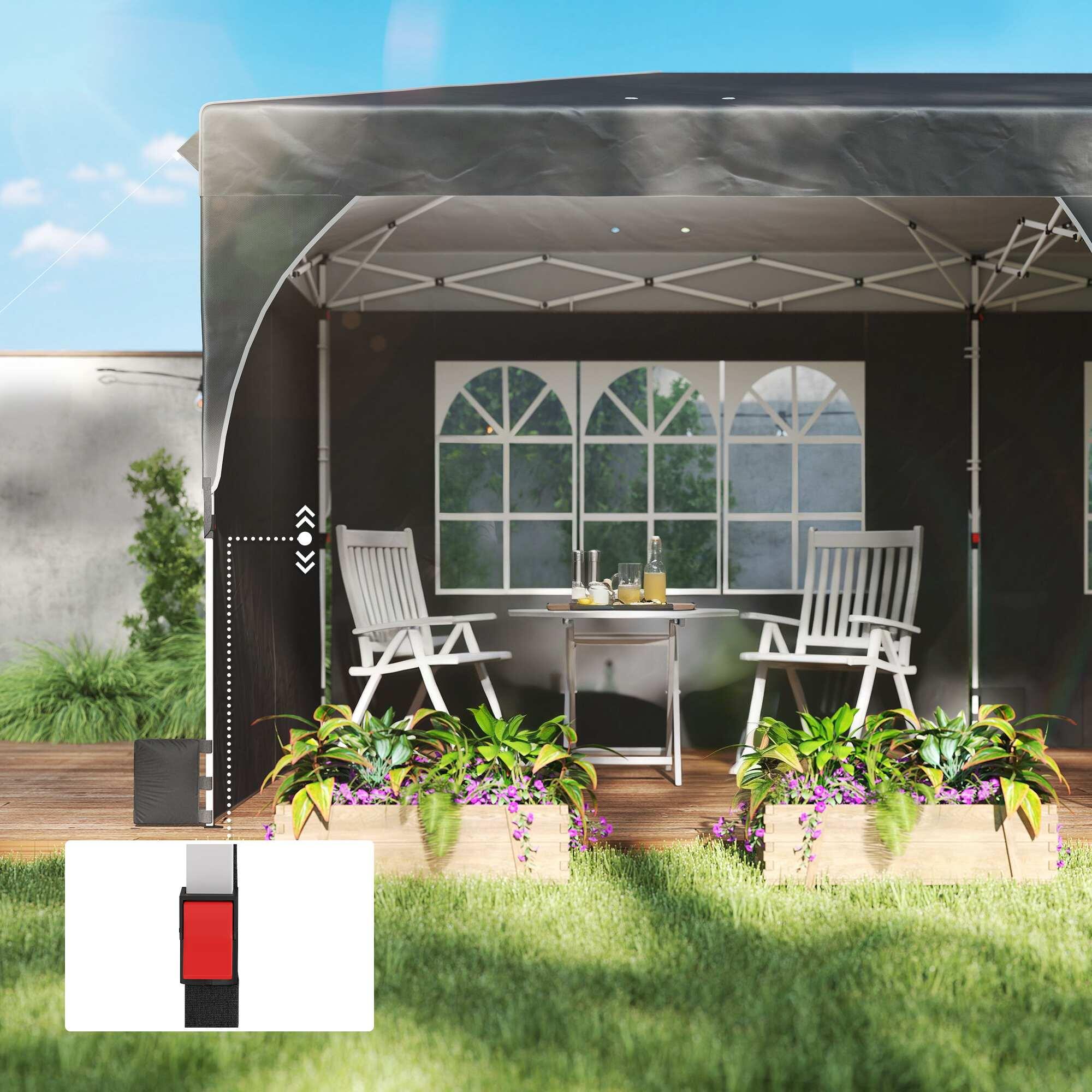 Carpa Plegable Outsunny 595x300x275 cm Gris Oscuro 4/5