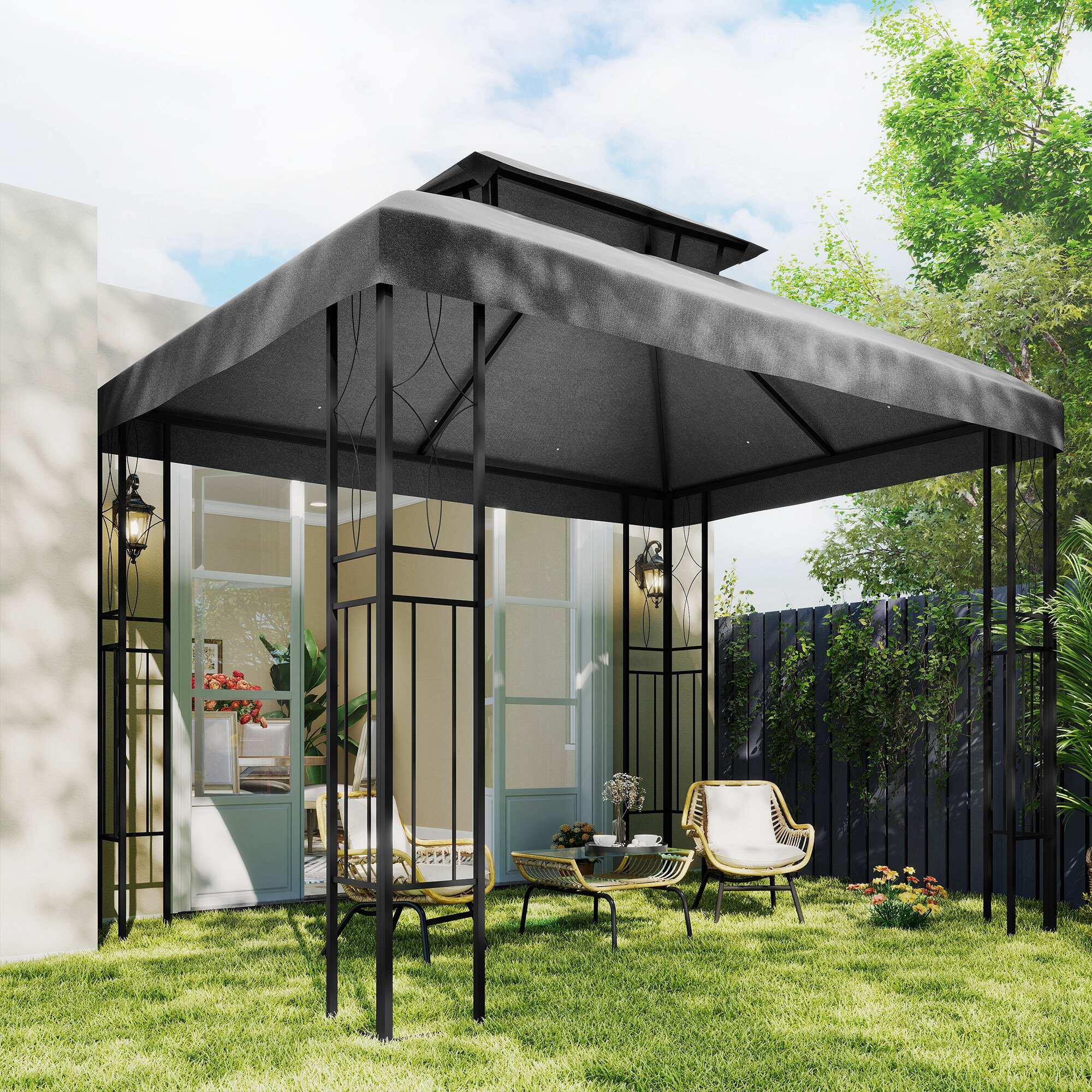 Techo de Repuesto Outsunny 400x300 cm Gris 5/5