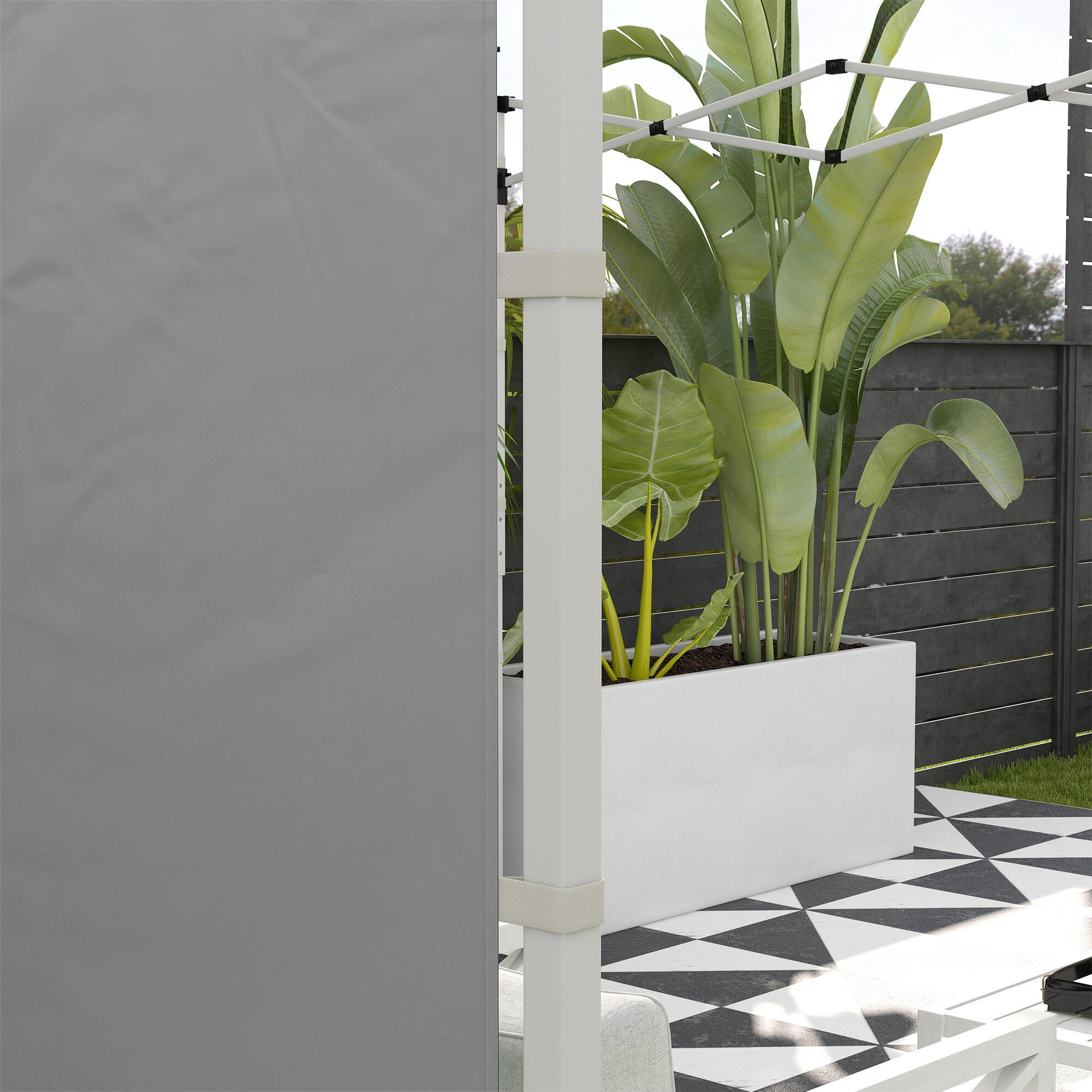 Paredes Laterales Carpa Outsunny 295x195 cm Gris Claro 5/5