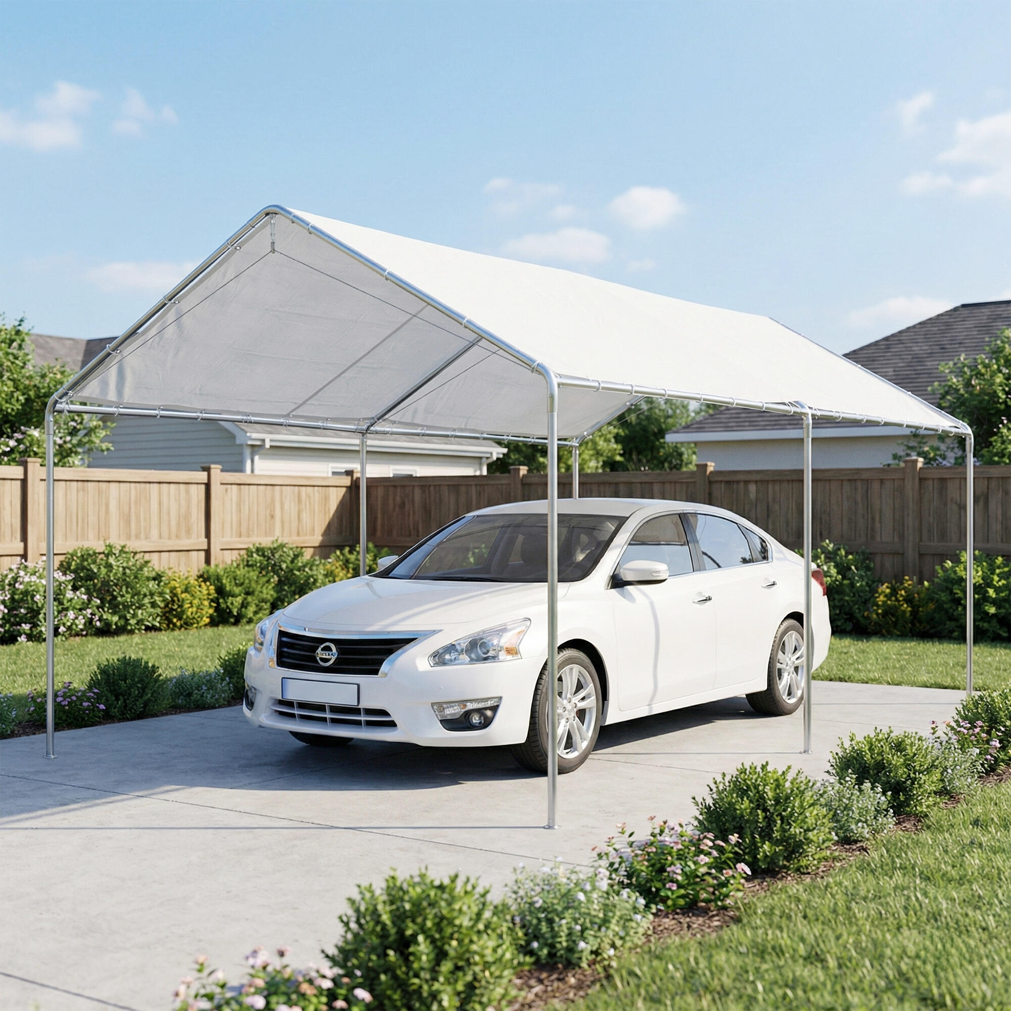 Tenda para Garagem Outsunny Branco 4/5