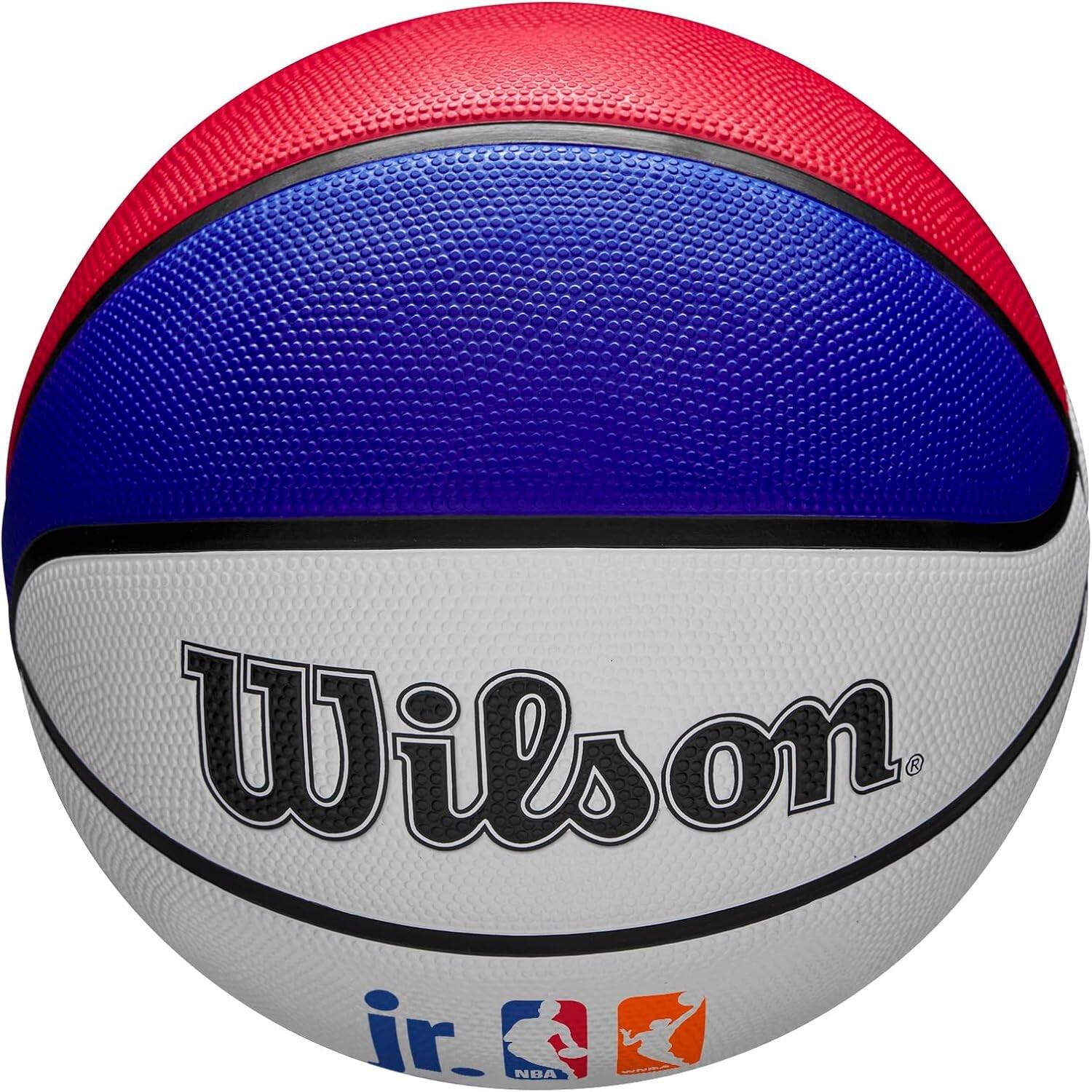 Balón de Baloncesto Jr Diseño NBA de Goma Blanco, Rojo, Azul 3/4