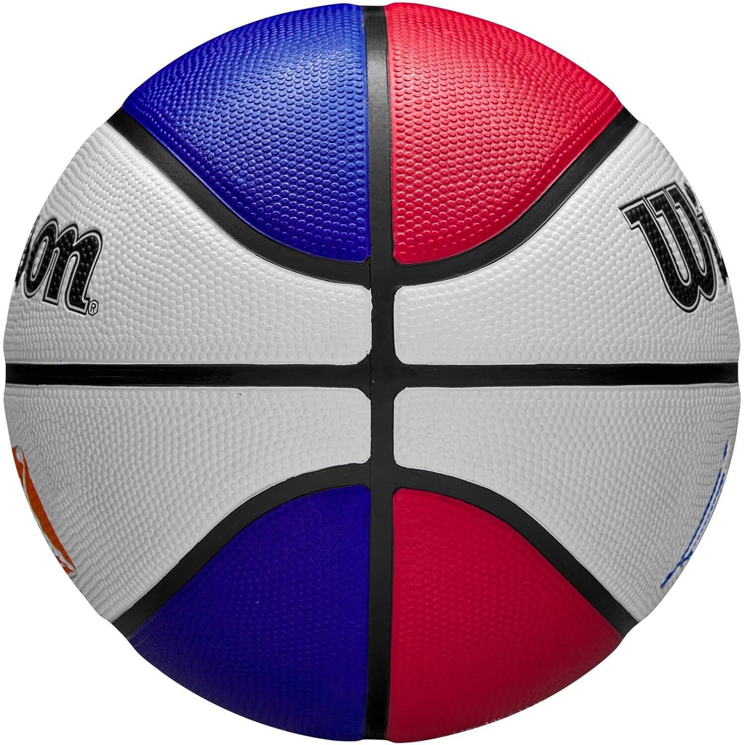 Balón de Baloncesto Jr Diseño NBA de Goma Blanco, Rojo, Azul 2/4