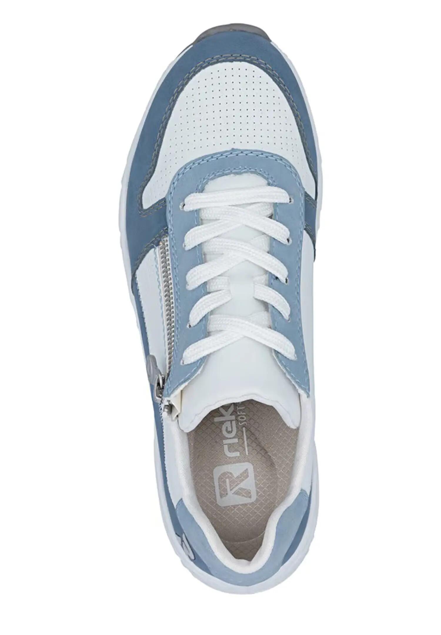Rieker Damen Sneaker Low Sneaker Reißverschluss Komfort N5204-12 Blau 3/5